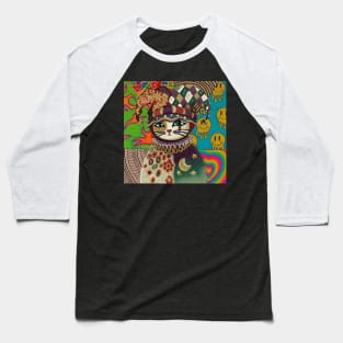 Cat in a joker costume Baseball T-Shirt